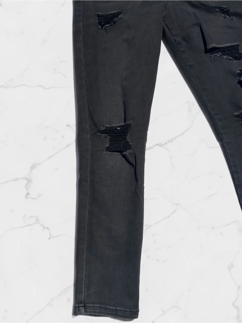 ART CLASS Distressed Skinny Jeans Grunge Washed Black Patched Rips size 10‎